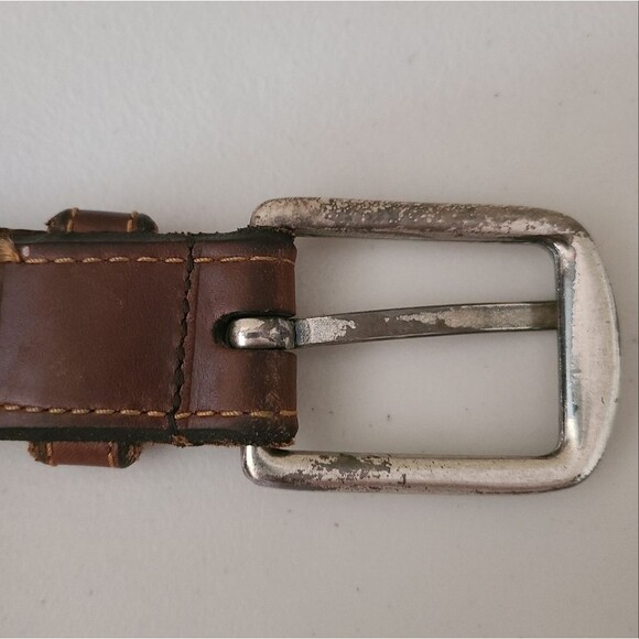 remo tulliani brown leather belt mens 1-1/4" wide waist size 33 - Picture 5 of 7